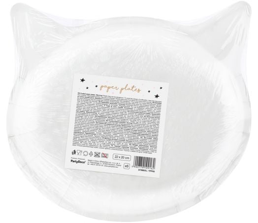 Чинийки PartyDeco - Котка, 6 бр.