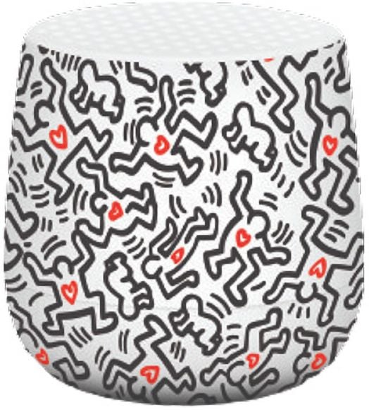 Мини безжична тонколона Lexon x Keith Haring, Mino+ Love White