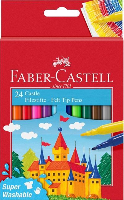 Флумастери Faber-Castell, 24 цвята, замък