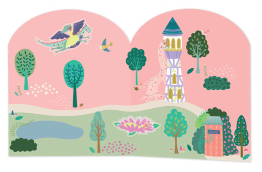 Книжка със стикери Floss & Rock, Stick and Play, Fairy Tale - Принцеса