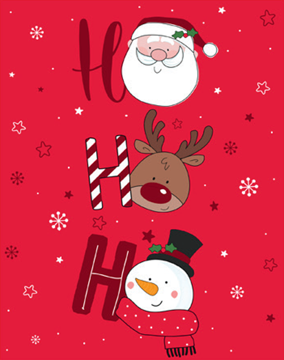 Коледна кутия Eurowrap - Хо хо хо, 38 х 30 х 18 см.