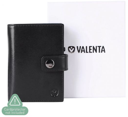 Кожен калъф за карти Valenta MagSafe Luxe Black