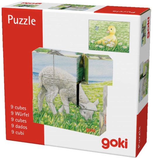 Дървени кубчета Goki - Животни от фермата
