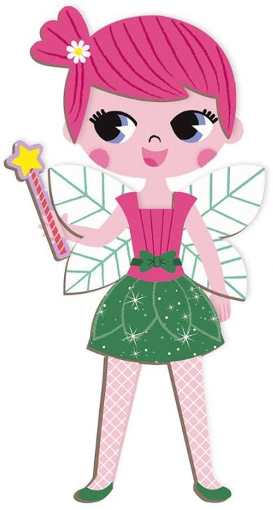 Детска магнитна книга Janod - Момичета с магнитни дрехи