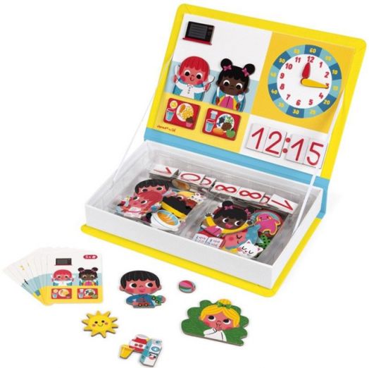 Детска магнитна книга Janod - Часовник