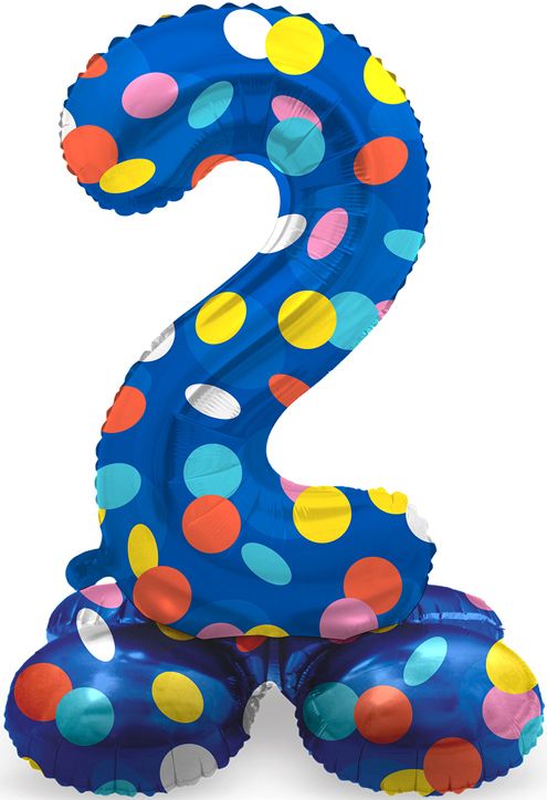 Фолиев балон Folat - Цифра 2, цветни точки