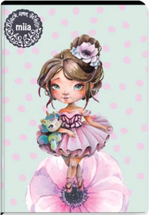 Тетрадка Black & White Miia А5, 24 листа - тесни и широки редове