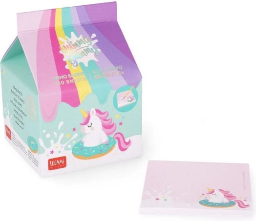Цветно кубче за бележки Legami - Unicorn