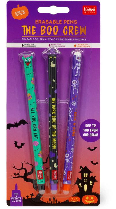 Комплект изтриваеми гел химикалки Legami - The Boo Crew, 3 бр.