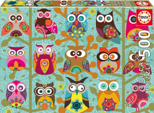 Пъзел Educa: Сови, 500 части