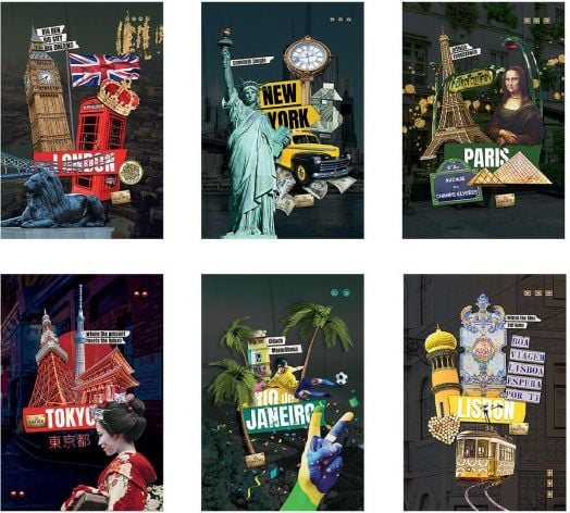 Тетрадка Mar Mar Collage Cities A4, 40 листа с широки редове