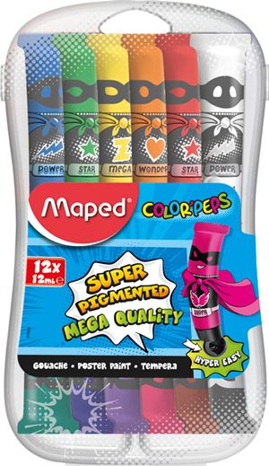 Темперни бои Maped Color'Peps, 12 цвята