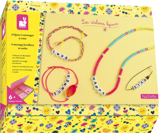 Креативен комплект Janod - Направи си бижута с послания