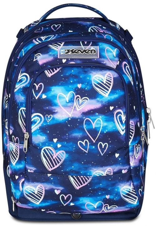 Ученическа раница на колела Seven Detach Heart и телескопична дръжка