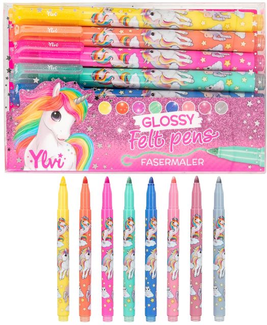 Комплект флумастери Top Model Ylvi в металически цветове, 8 бр.