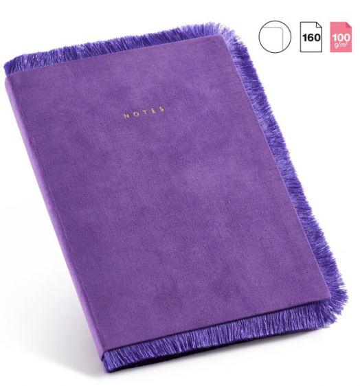 Лилав тефтер Miquelrius с ресни, 80 нелинирани листа