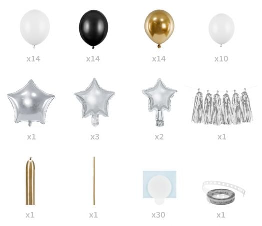 Комплект гирлянд от балони PartyDeco - Звезда, 167 х 135 см