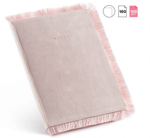 Розов тефтер Miquelrius с ресни, 80 нелинирани листа