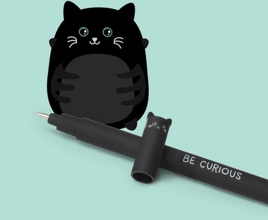 Изтриваема гел химикалка Legami Cat с капачка и гумичка