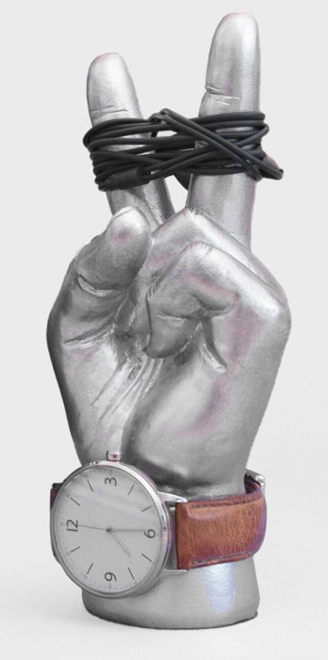 Поставка за слушалки Peace Out Luckies of London - Мини сребърна ръка