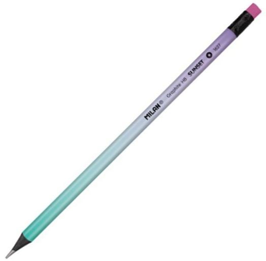 Чернографитен молив Milan Sunset HB, с гумичка