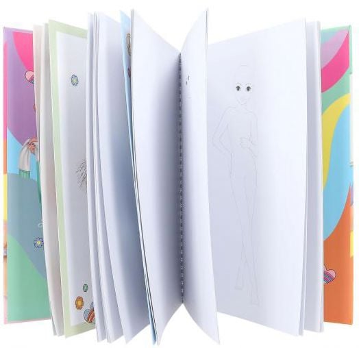 Книжка за оцветяване Top Model с моливи и химикалки