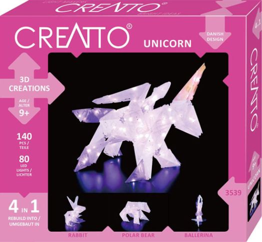 Направи сам 3D LED фигурки 4 в 1 Creatto - Еднорог