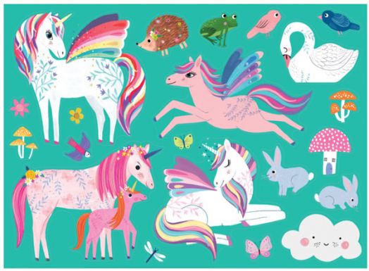 Плакат за оцветяване Crocodile Creek – Еднорози