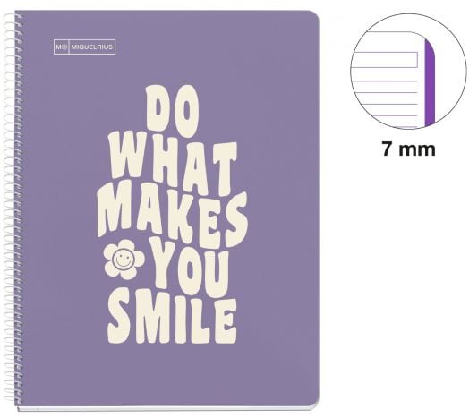 Тетрадка Miquelrius Messages А4 със спирала, 80 листа на широки редове, лилава