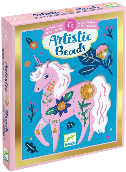 Творчески комплект Djeco: Направи колажи с мъниста Flowers and fleurs