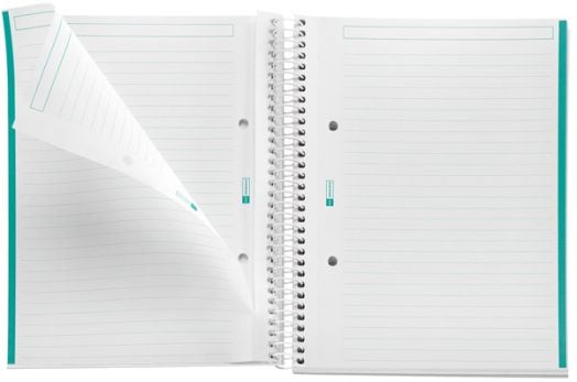 Тетрадка Miquelrius Be Eco A5 със спирала, 80 листа на широки редове, смарагд