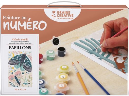 Комплект за рисуване по номера Graine Creative - Пеперуди 20 x 30 см.