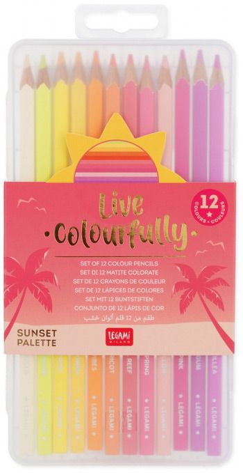 Цветни моливи Legami - Sunset, 12 бр.