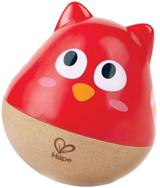 Музикална играчка Hape - Бухал, червен