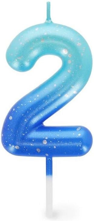 Свещ за рожден ден Legami - Цифра 2, синя