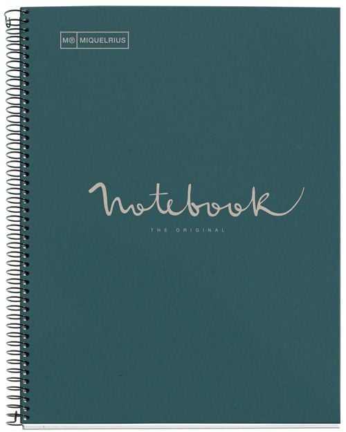 Тетрадка Miquelrius Recycled Ecomarine А4 със спирала, 80 листа на малки квадратчета