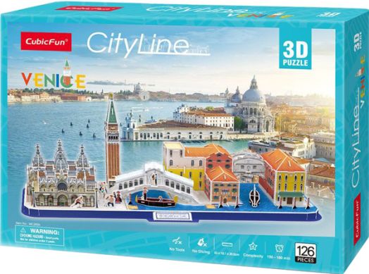 3D пъзел Cubic Fun Cityline - Venice, 126 части