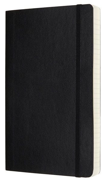 Черен тефтер Moleskine Classic Notebook Ruled Expanded Version Black с меки корици и листа на широки редове