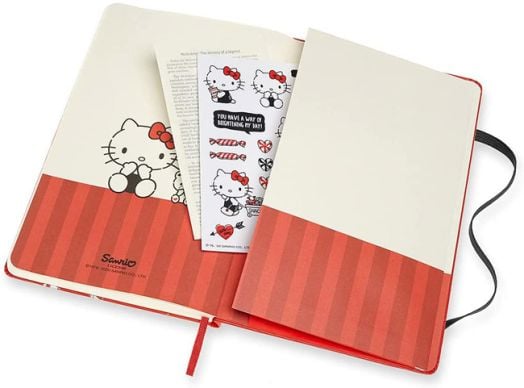 Голям червен тефтер Moleskine Hello Kitty с широки редове, Limited Edition