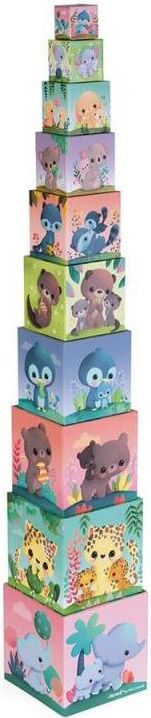 Квадратни кубчета за деца Janod - Сладки животни