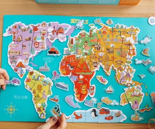 Магнитна игра Dodo: Карта на света