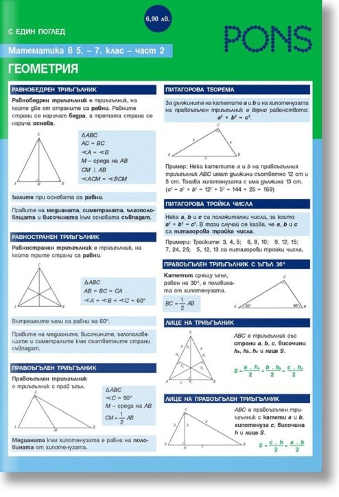 С един поглед Математика в 5. - 7. клас. 2 част - Геометрия