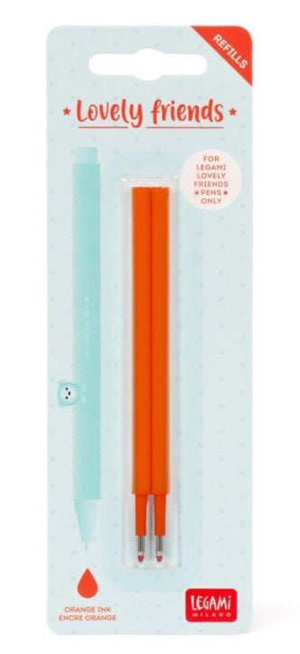 Комплект пълнители за гел химикалки Legami, 2 бр. оранжеви