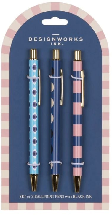 Комплект химикалки DesignWorks Ink - Eye, Moon, Stripe, 3 бр.