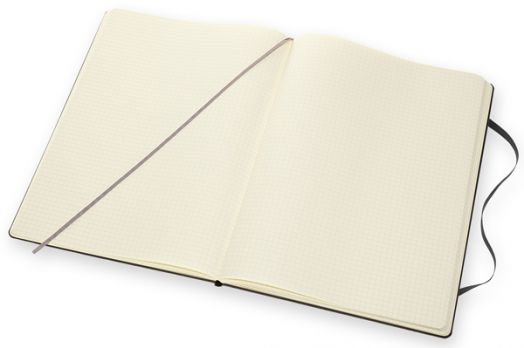 Черен тефтер Moleskine Classic Black в размер A4 с твърди корици и листа на малки квадратчета