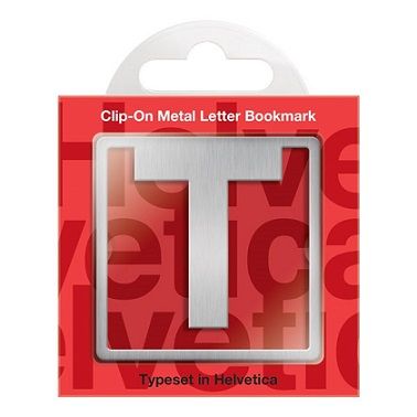 Метален книгоразделител Helvetica - Буква T