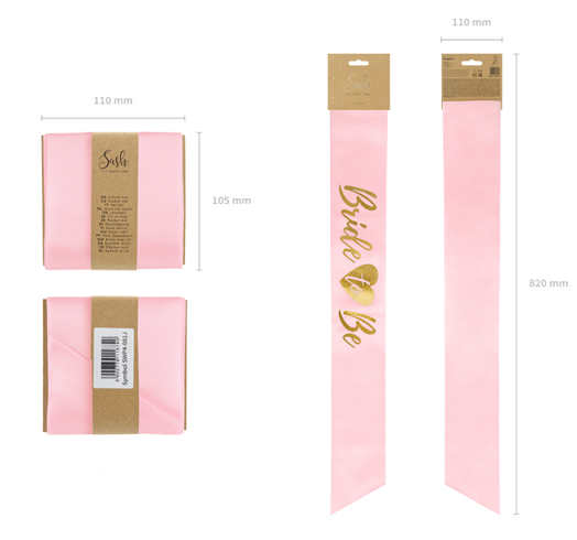 Лента PartyDeco - Bride To Be, розова