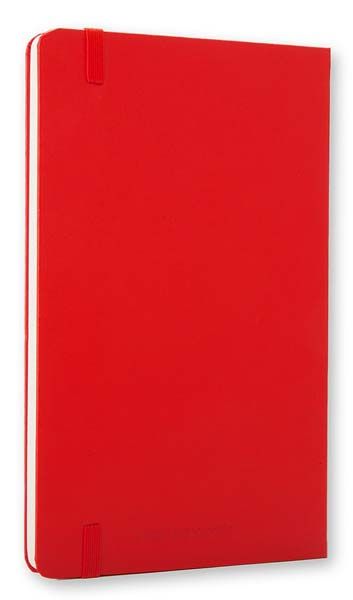 Джобен червен тефтер Moleskine с твърди корици, нелинирани страници