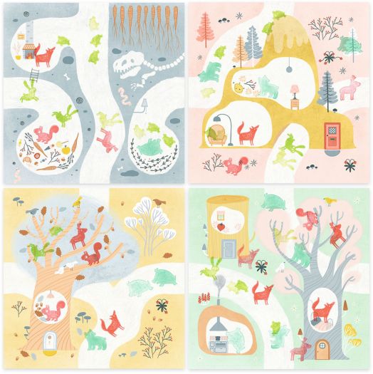 Креативен комплект Djeco: Направи картини с печати Out and About