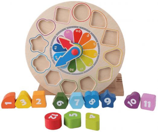 Дървен пъзел - часовник и сортер Hape